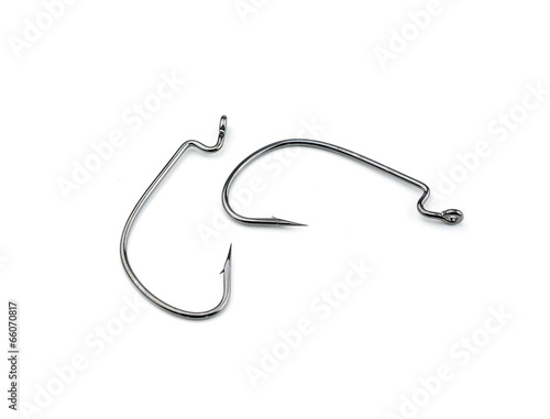 a fish hook isolated on a white background