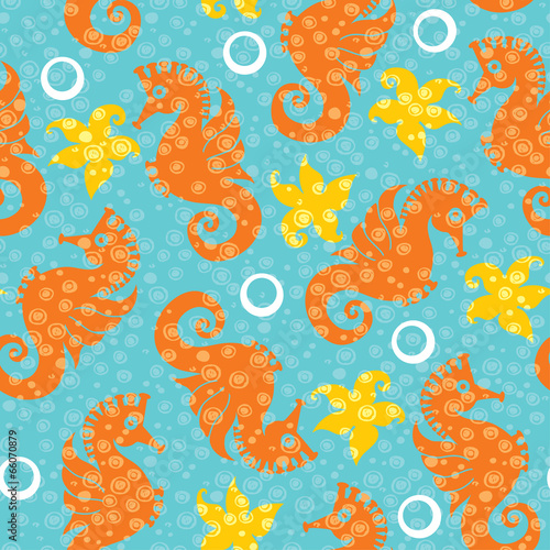 Sea summer seamless pattern.