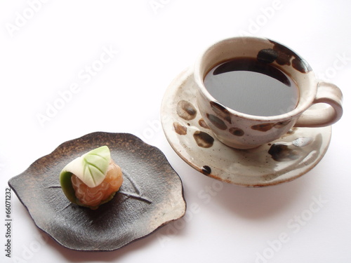 和菓子とコーヒー　益子焼