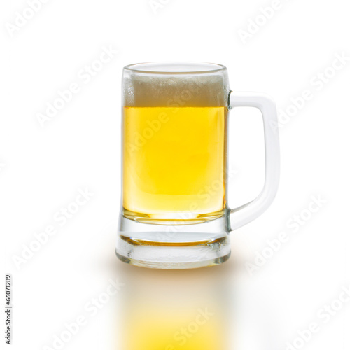 glass of beer isolated on white