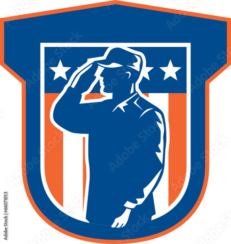 Miilitary Serviceman Salute Side Crest
