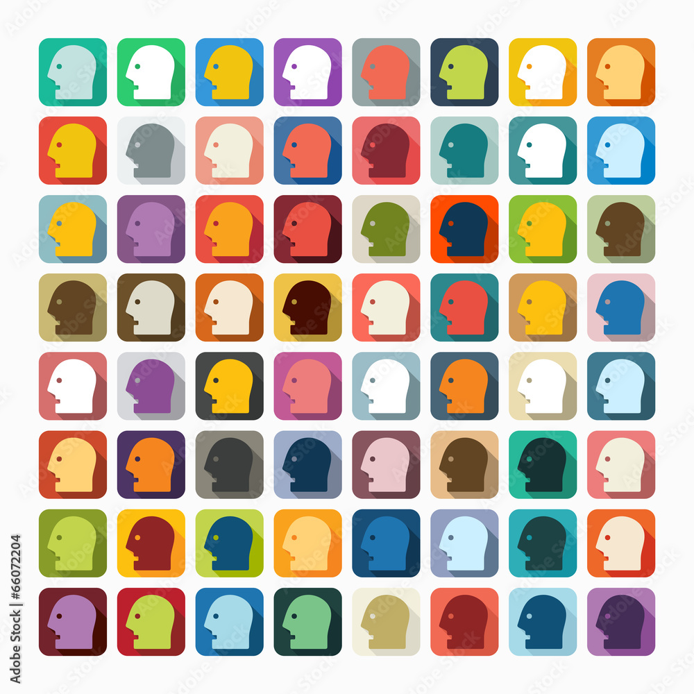 Flat design: head Flat design: head