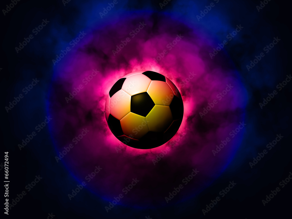 Fototapeta premium Soccer ball energetic background