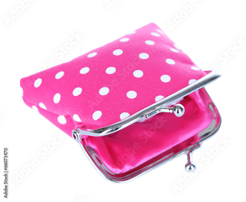 Pink purse isolated on white