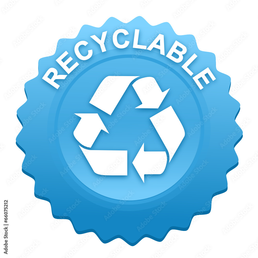 recyclable sur bouton web denté bleu recyclable sur bouton web denté bleu