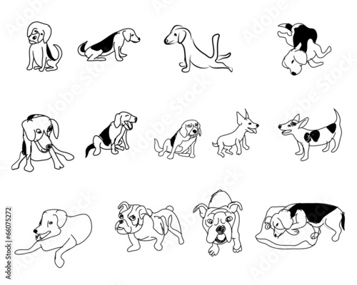 Fototapeta Naklejka Na Ścianę i Meble -  Doodle drawing of dog