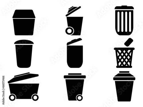 black Trash can icons