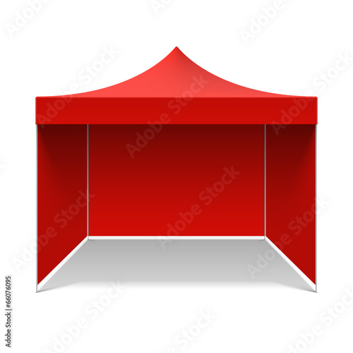 Red folding tent