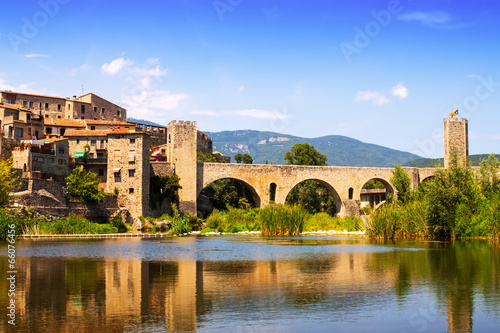 Medieval town on the banks of river. Besalu