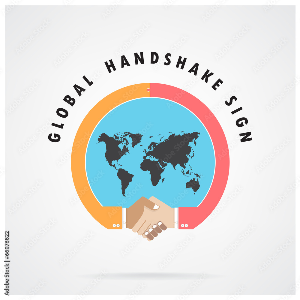 Handshake abstract sign vector design template. Business creativ