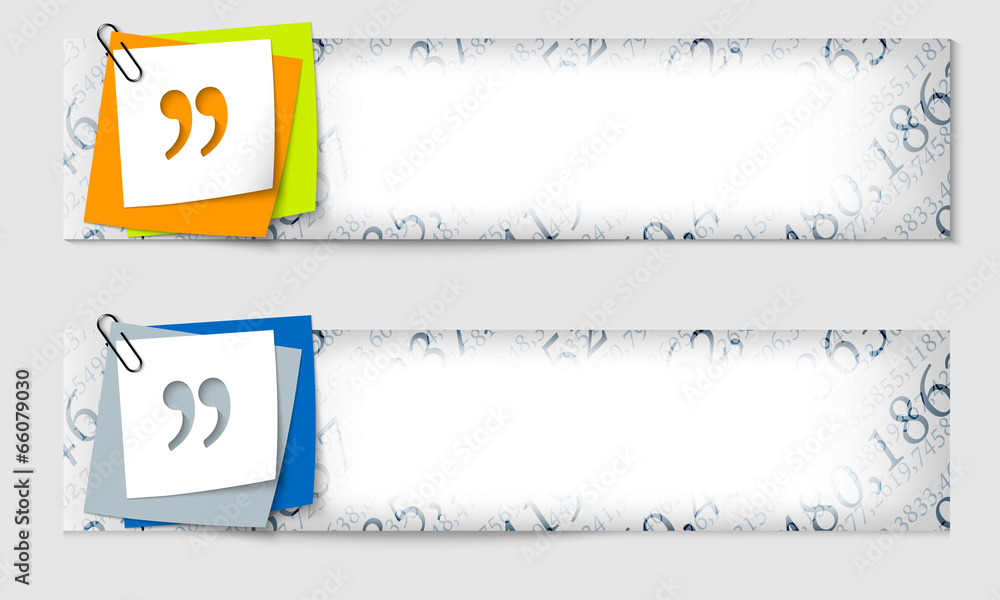 Obraz premium set of two banners with the texture of the numbers and quotation