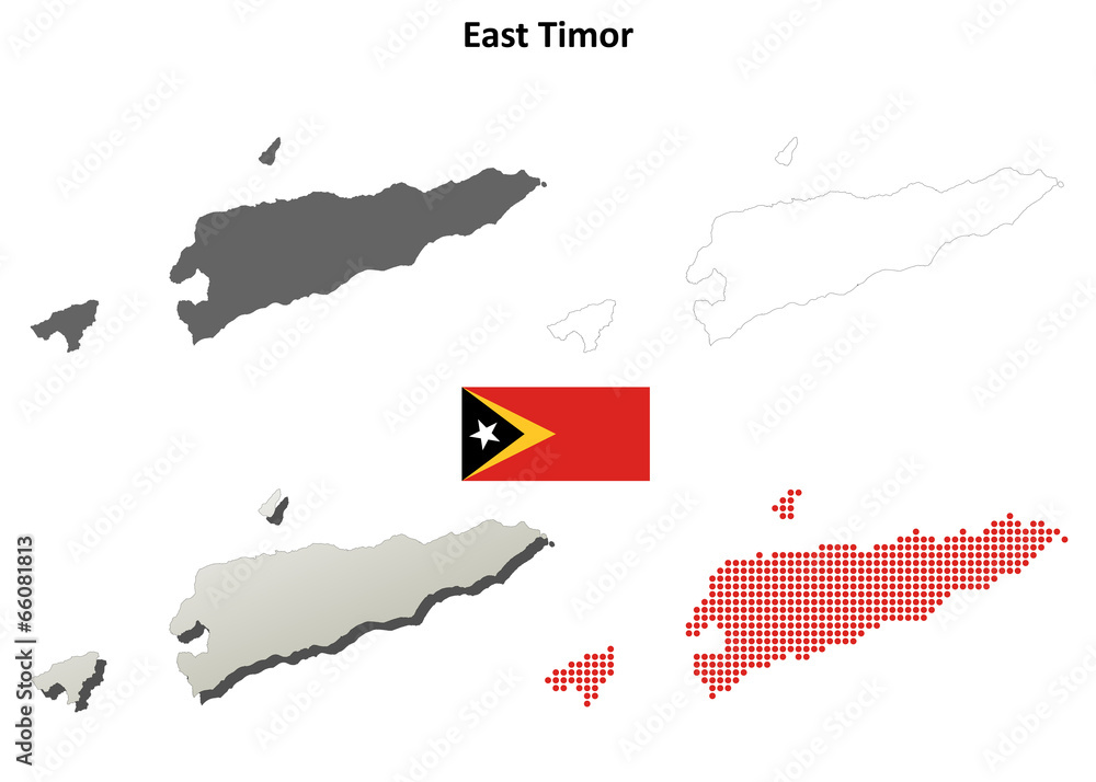 East Timor blank outline map set