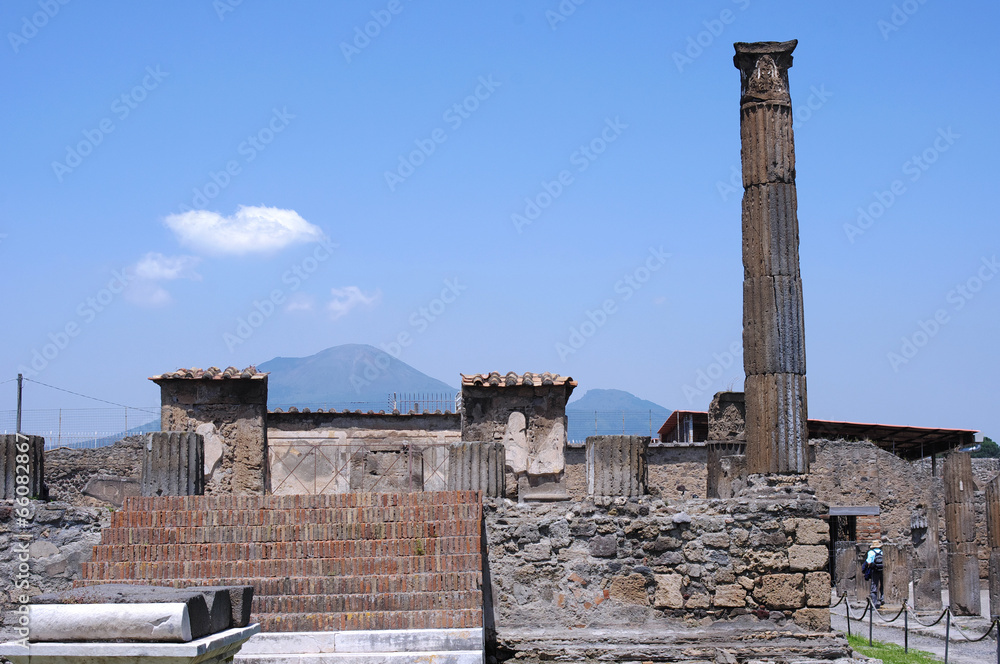 Ruins of Pompeii near volcano Vesuvius, Italy
