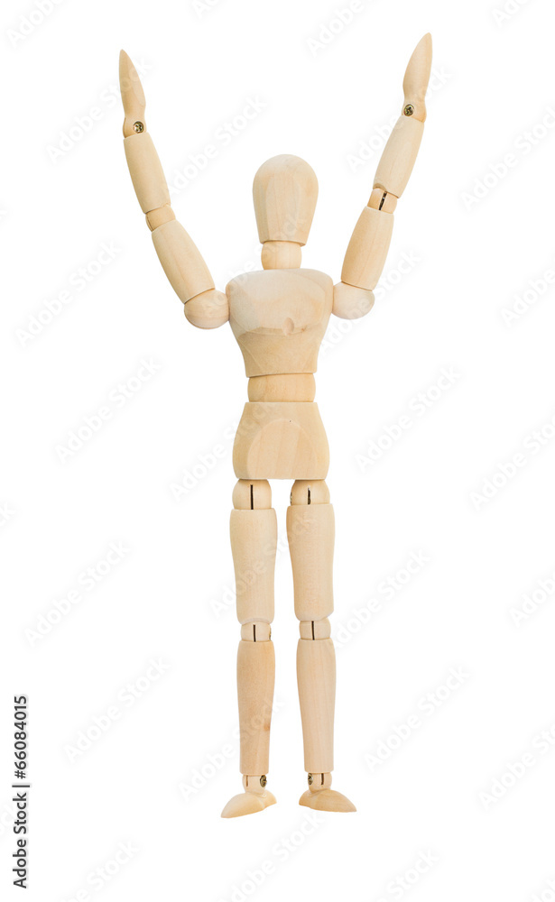wooden figure show 2 hands up over the head wooden figure show 2 hands up over the head
