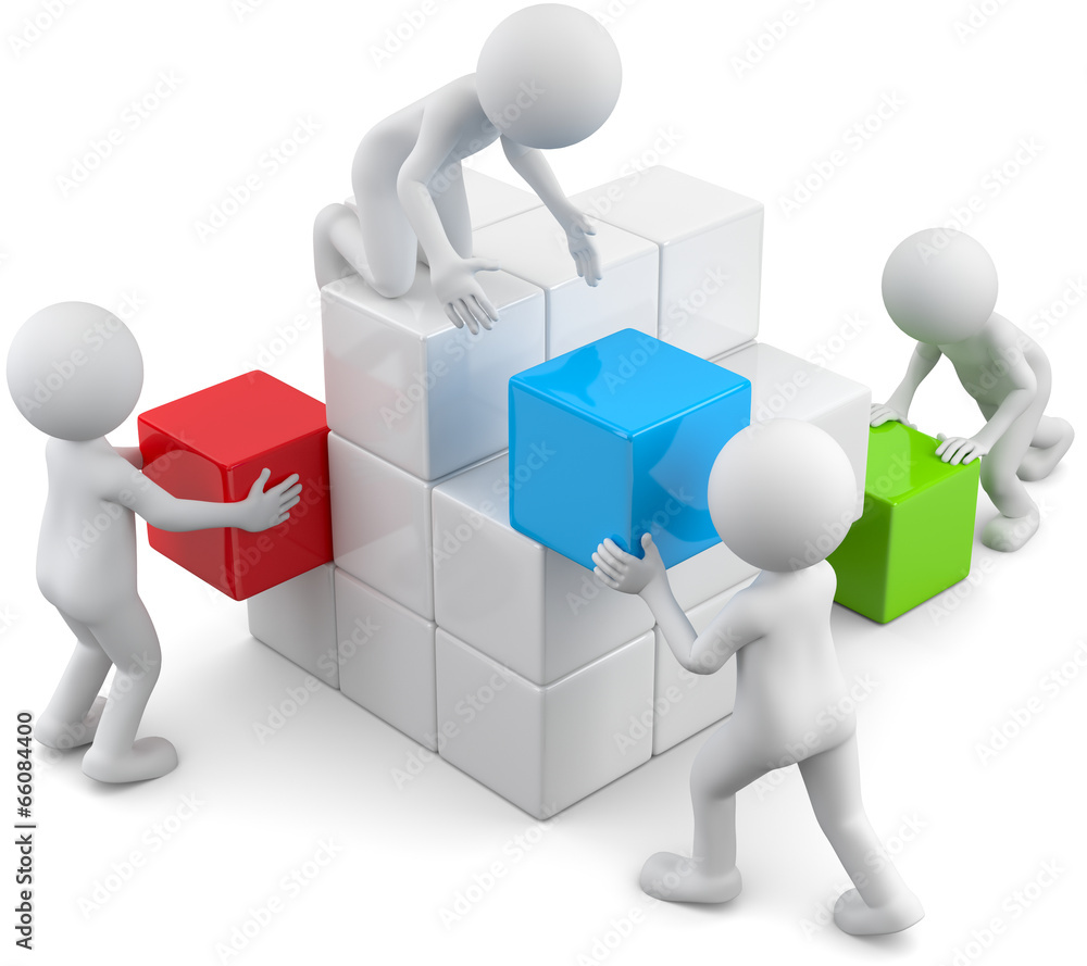 Teamwork bunte Würfel Teamwork bunte Würfel