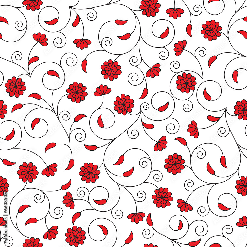 seamless pattern with red flowers seamless pattern with red flowers
