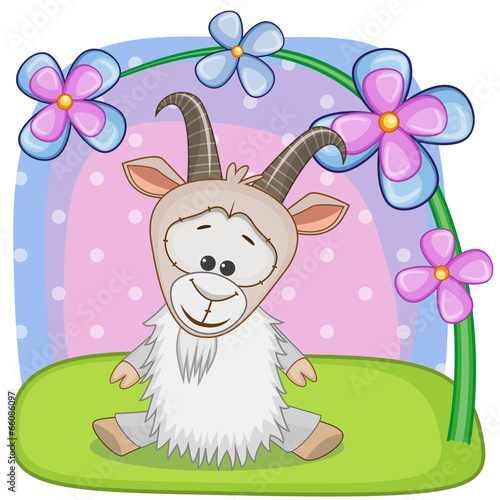 Goat with flowers