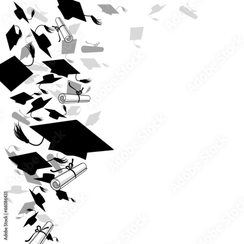 graduate caps  and diploma