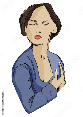 Girl with closed eyes