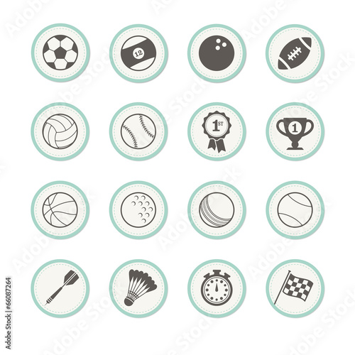 A set of 16 sports icons