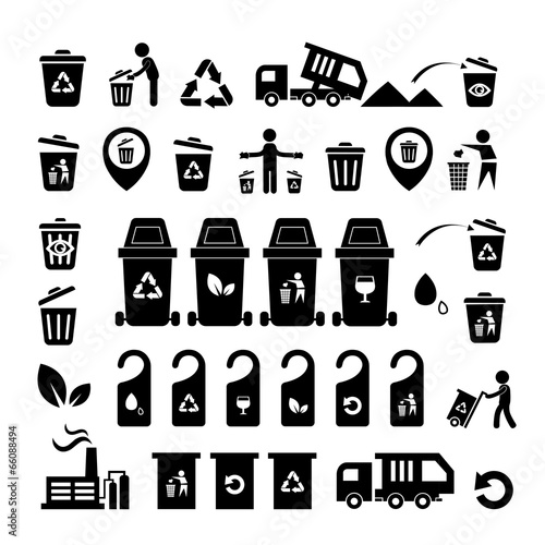 Garbage icons set