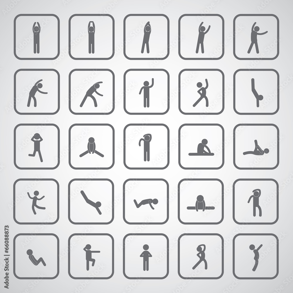 body exercise stick figure icon body exercise stick figure icon
