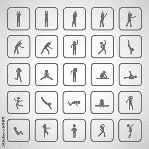 body exercise stick figure icon
