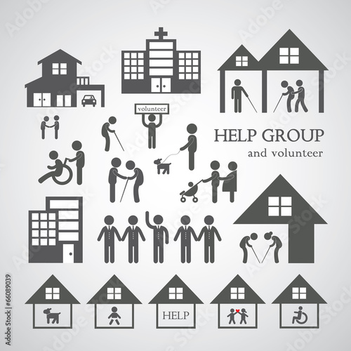 volunteer for non profit social service symbol