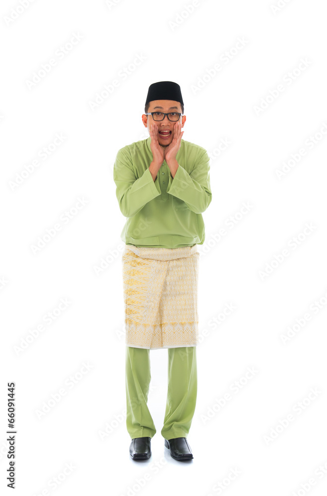 Fototapeta premium malay male shouting full body