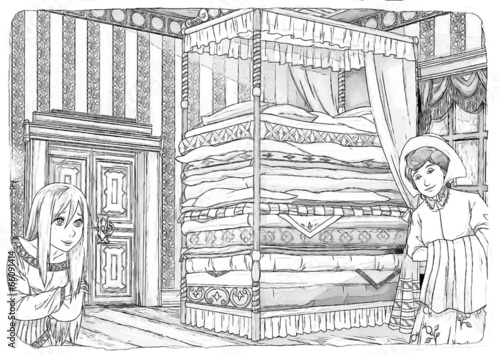 Coloring page - fairy tale - illustration for the children