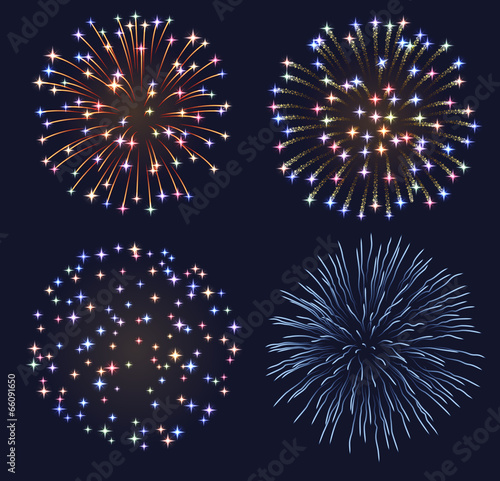 Set of fireworks