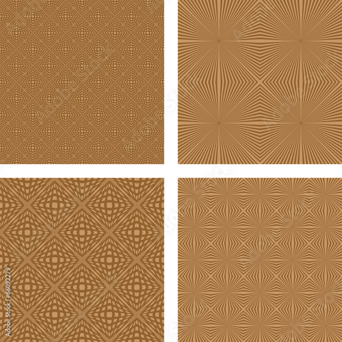 Light brown seamless line pattern background set