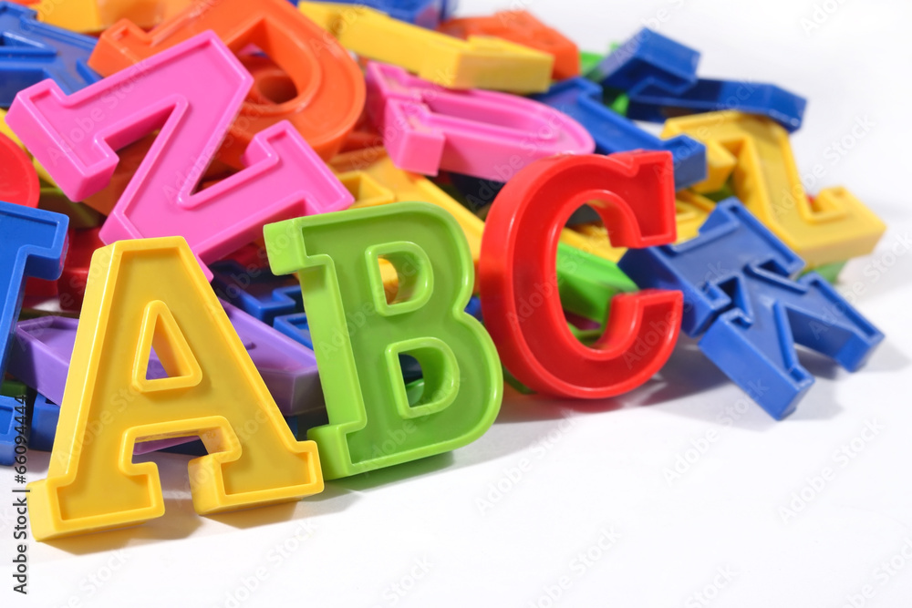 Fototapeta premium Plastic colored alphabet letters ABC