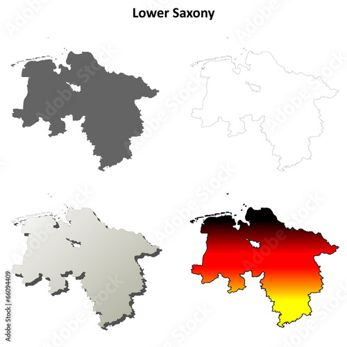 Lower Saxony outline map set