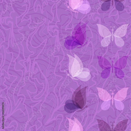Seamless pattern, transparent butterflies