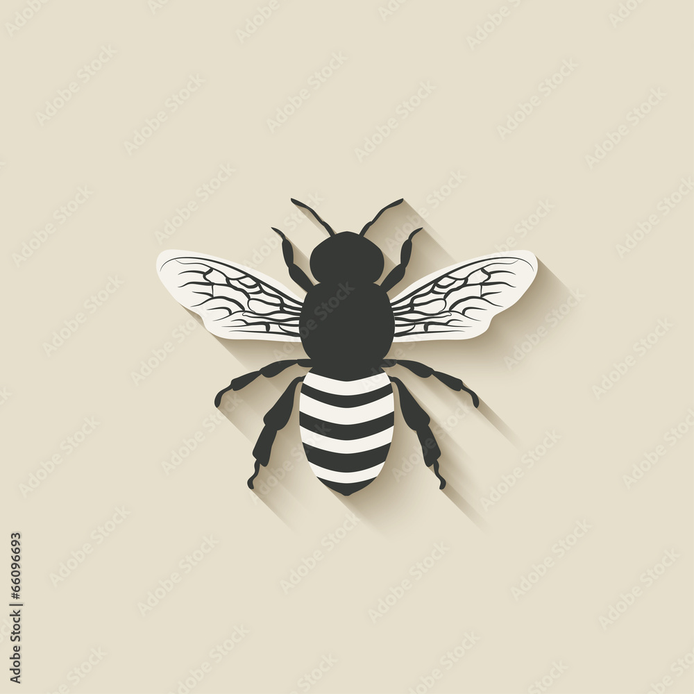 bee insect icons - obrazy, fototapety, plakaty 