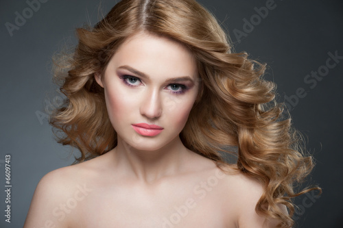 Girl with makeup and hairstyle