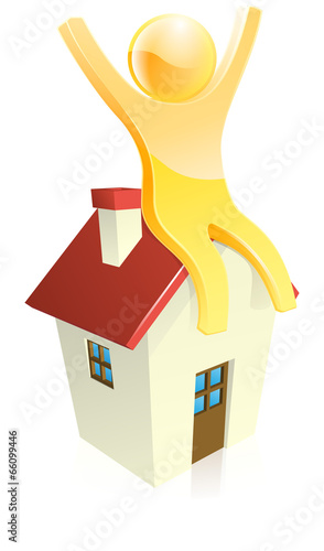 Happy house person