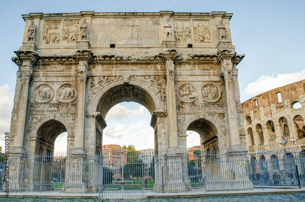 Constantine Arch next to the Colosseum in Rome