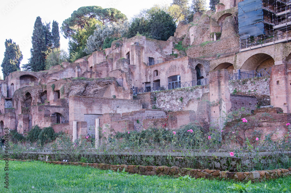 Obraz premium Ruins of the Temple of Vesta at the Foro Romano