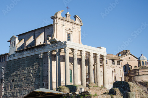 Temple of Cesar in the Foro Romano in Rome