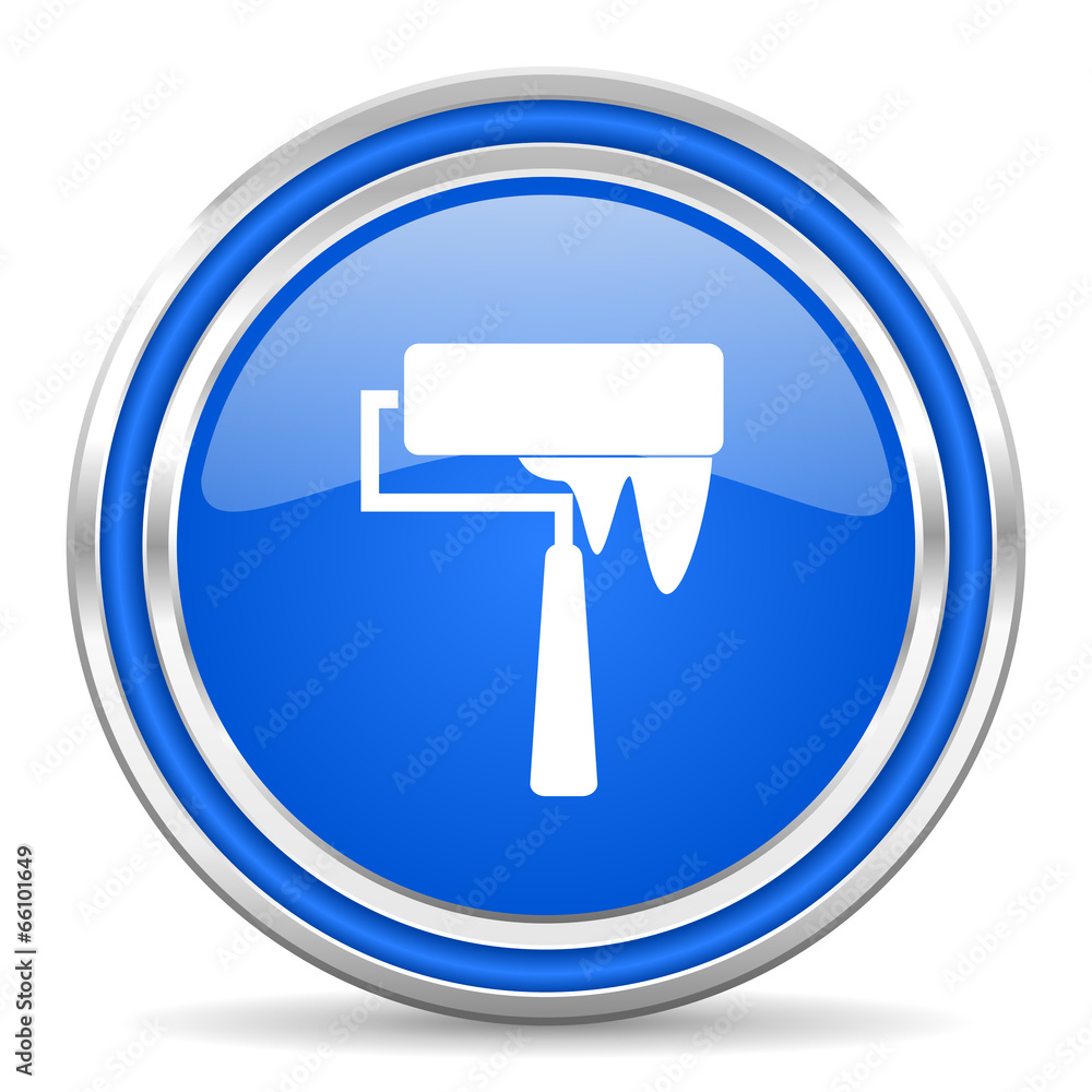 brush blue glossy web icon