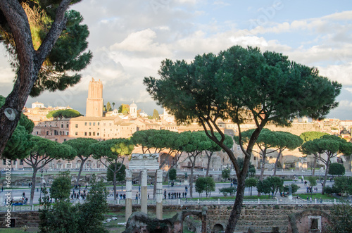 Torre delle Milizie and the Trajan Forum in Rome, Italy photo