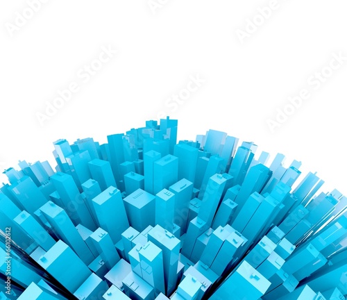 3d abstract city  skyscrapers and copyspace