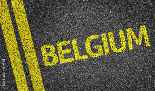Belgium written on the road photo