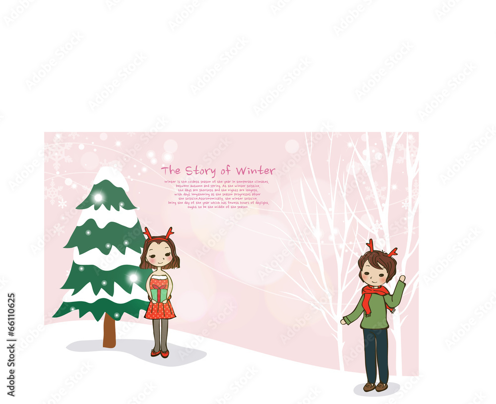 Fototapeta premium Illustration of winter