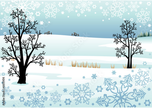 Illustration of winter Landscape
