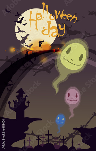 Illustration of Halloween day