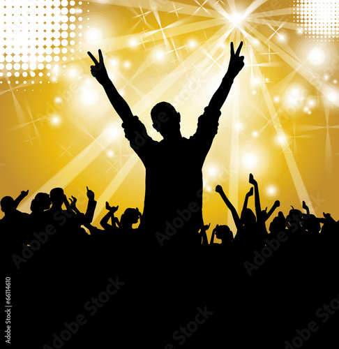 Crowd of dancing people. Vector