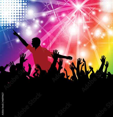 Happy dancing people. Vector